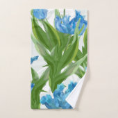 Elegant blauwe bloemdecoratie oogverblindend bad handdoek (Handdoek)