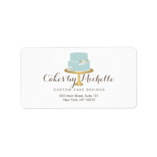 Elegant blauwe Cake met Florals Cake Decorting Etiket