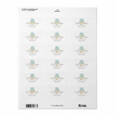 Elegant blauwe Cake met Florals Cake Decorting Etiket (Full Sheet)