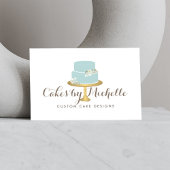 Elegant blauwe Cake met Florals Cake Decorting Visitekaartje