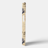 Elegant Blauwe Cream Bloemen Patroon Case-Mate iPhone Case (Achterkant / Rechts)