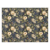Elegant Blauwe Cream Bloemen Patroon Tafelkleed (Voorkant (Horizontaal))