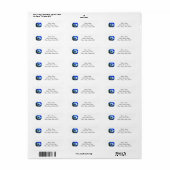 Elegant blauwe edelsteen juweel script huwelijksad etiket (Full Sheet)