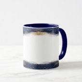 Elegant blauwe en goudpenseelstreken op maat mok (Voorkant rechts)