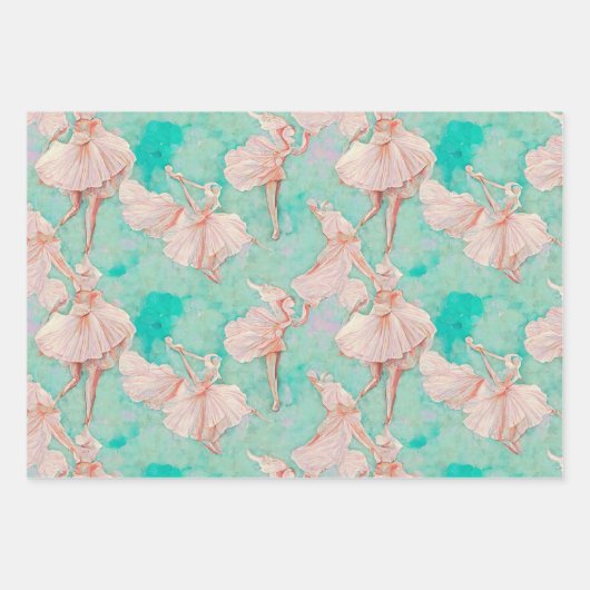 Elegant Blauwe Gemengde Textuur Inpakpapier Vel (Voorkant 3)