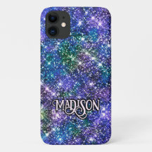 Elegant blauwe groene faux Glitter monogram