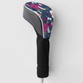 Elegant Blauwe Hibiscus Bloempatroon (2) Golfheadcover (Schuin)