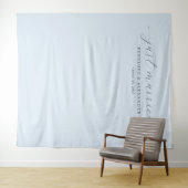 Elegant blauwe "Just Married"-banner Wandkleed (In Situ (horizontaal))