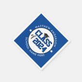 Elegant Blauwe Klasse van 2024 Graduation Party Servet (Hoek)