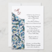 ELEGANT BLAUWE MONOGRAM MET WEDING KAART (Achterkant)