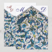 ELEGANT BLAUWE MONOGRAM MET WEDING KAART (Voorkant / Achterkant)