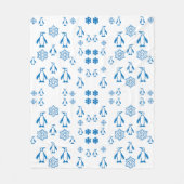 Elegant blauwe pinguïns met sneeuwvlokken fleece deken (Voorkant)
