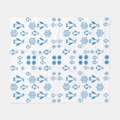 Elegant blauwe pinguïns met sneeuwvlokken fleece deken (Voorkant (Horizontaal))