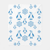 Elegant blauwe pinguïns met sneeuwvlokken fleece deken (Voorkant)