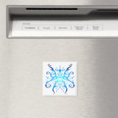 Elegant Blauwe Stam Masker Abstract Design Magneet (Insitu (Vaatwasser))