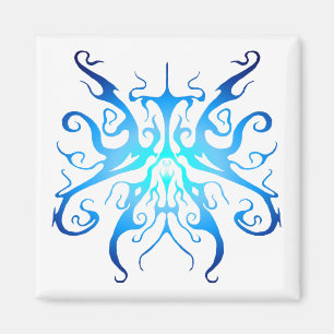 Elegant Blauwe Stam Masker Abstract Design Magneet