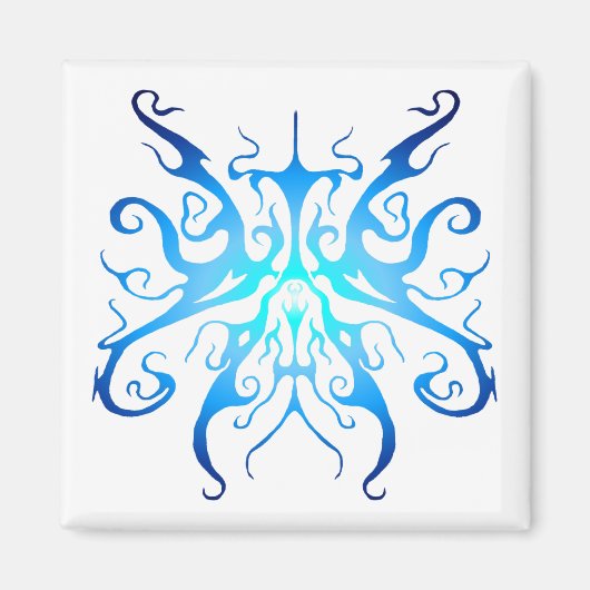 Elegant Blauwe Stam Masker Abstract Design Magneet (Voorkant)