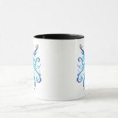 Elegant Blauwe Stam Masker Abstract Design Mok (Midden)