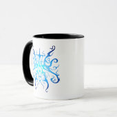 Elegant Blauwe Stam Masker Abstract Design Mok (Voorkant links)