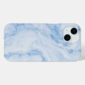 Elegant Blauwe Steen Marmer Patroon Case-Mate iPhone Case (Achterkant (horizontaal))