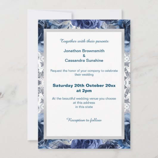 ELEGANT BLAUWE STROOMVLOEISTOF KAART (Voorkant)