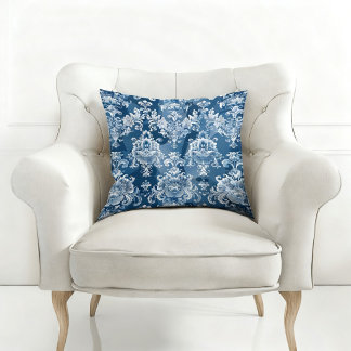 ELEGANT BLAUWE VINTAGE PATROON KUSSEN