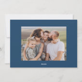 Elegant Blauwe Waterverf Bow 2 Foto Feestdagenkaart (Achterkant)