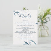 Elegant blauwe waterverf eenvoudige botanische bru informatiekaartje (Staand voorkant)