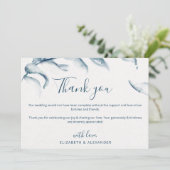 Elegant blauwe waterverf romantische eenvoudige br bedankkaart (Staand voorkant)