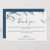 Elegant blauwe waterverf romantische eenvoudige br bedankkaart (Voorkant / Achterkant)