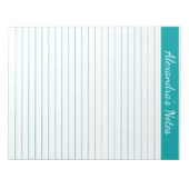 Elegant Blauwgroen 8,5x11 Letter formaat Persoonli Notitieblok (Voorkant)