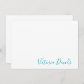 Elegant Blauwgroen, aangepast handboek Notitiekaartje (Voorkant / Achterkant)