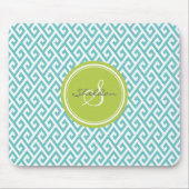 Elegant blauwgroen abstract geometrisch muismat (Voorkant)