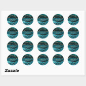 elegant blauwgroen agate bedankt ronde sticker (Vel)