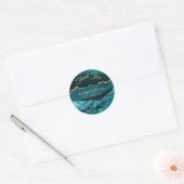 elegant blauwgroen agate bedankt ronde sticker (Envelop)