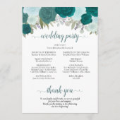 Elegant Blauwgroen & Aqua Boho Floral bruiloft pro Kaart (Achterkant)