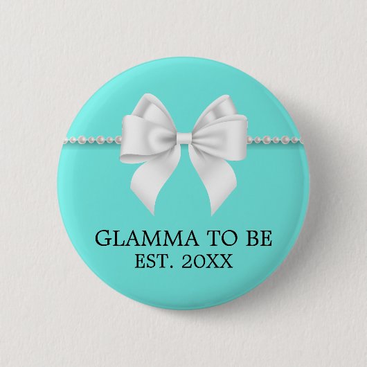 Elegant Blauwgroen Aqua Tiffany Grand Glamma Baby  Ronde Button 5,7 Cm (Voorkant)