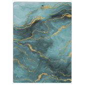 Elegant Blauwgroen blauw Agate Geode Marble Monogr Klembord (Achterkant)