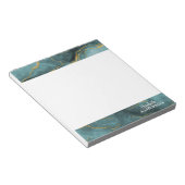 Elegant Blauwgroen blauw Agate Geode Marble Monogr Notitieblok (Schuin)