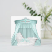 Elegant Blauwgroen blauw Baby shower Kaart (Staand voorkant)