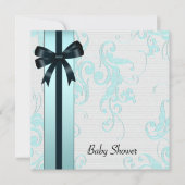 Elegant Blauwgroen blauw Baby shower Kaart (Voorkant)