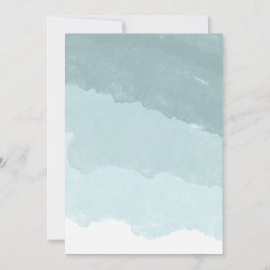 Elegant Blauwgroen blauw botanisch Baby shower Kaart (Achterkant)