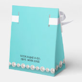 Elegant Blauwgroen Blauw Chic Tiffany Theme Baby s Bedankdoosjes (Achterkant)