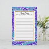 Elegant Blauwgroen blauw en goudsmederij Briefpapier (Staand voorkant)