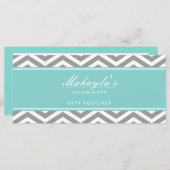 Elegant Blauwgroen blauw en grijs Chevron Gift Vou (Voorkant / Achterkant)