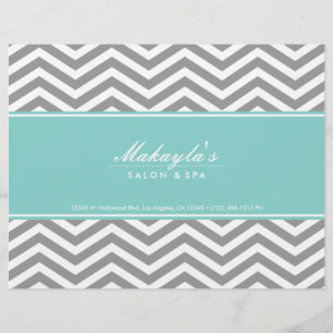 Elegant Blauwgroen blauw en grijze Chevron Spa en  Flyer
