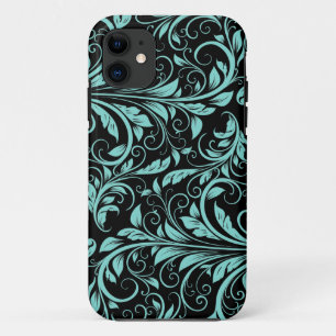 Elegant blauwgroen blauw- en zwart damesgrieppatro Case-Mate iPhone case