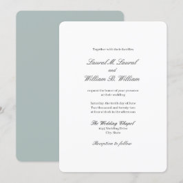 Elegant Blauwgroen Blauw - Families bruiloft uitno Kaart