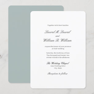 Elegant Blauwgroen Blauw - Families bruiloft uitno Kaart