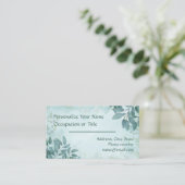 Elegant Blauwgroen Blauw Foliage Natuur Design Sti Visitekaartje (Staand voorkant)